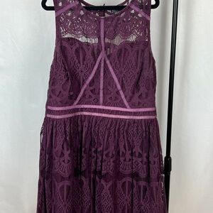 Lily Rose Plum Lace Evening Dress